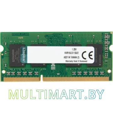 Оперативная память Kingston ValueRAM 2GB DDR3 SODIMM PC3-12800 (KVR16LS11S6/2)